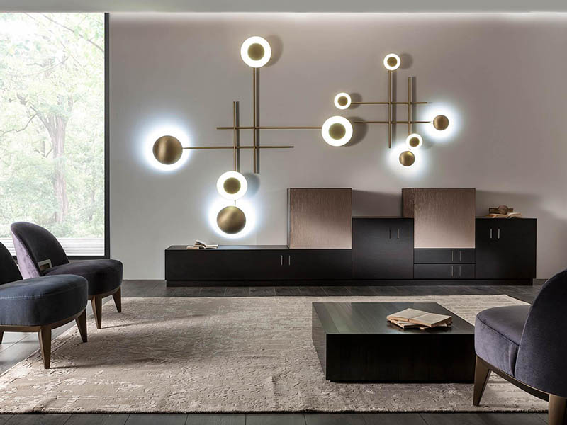 Laurameroni luxury modern designer lamps in copper or brass and fine metals for contemporary interior decor and design