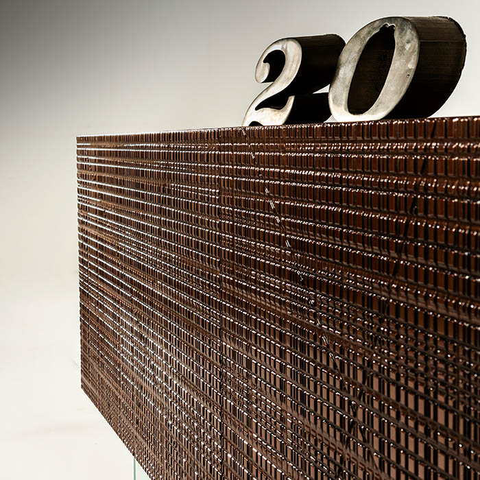 Luxury Maxima Sideboard for 20th Laurameroni anniversary with Liquid Metal finish