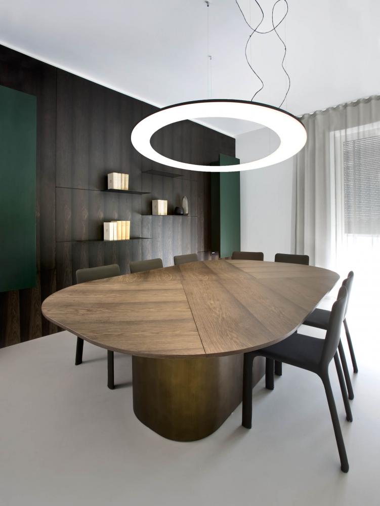 laurameroni luxury custom made oval conference room table in elm wood hand made in italy