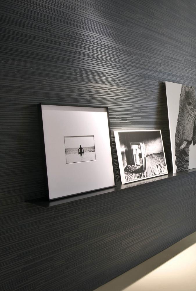 Black wood wall panel for luxury materials interior design decor