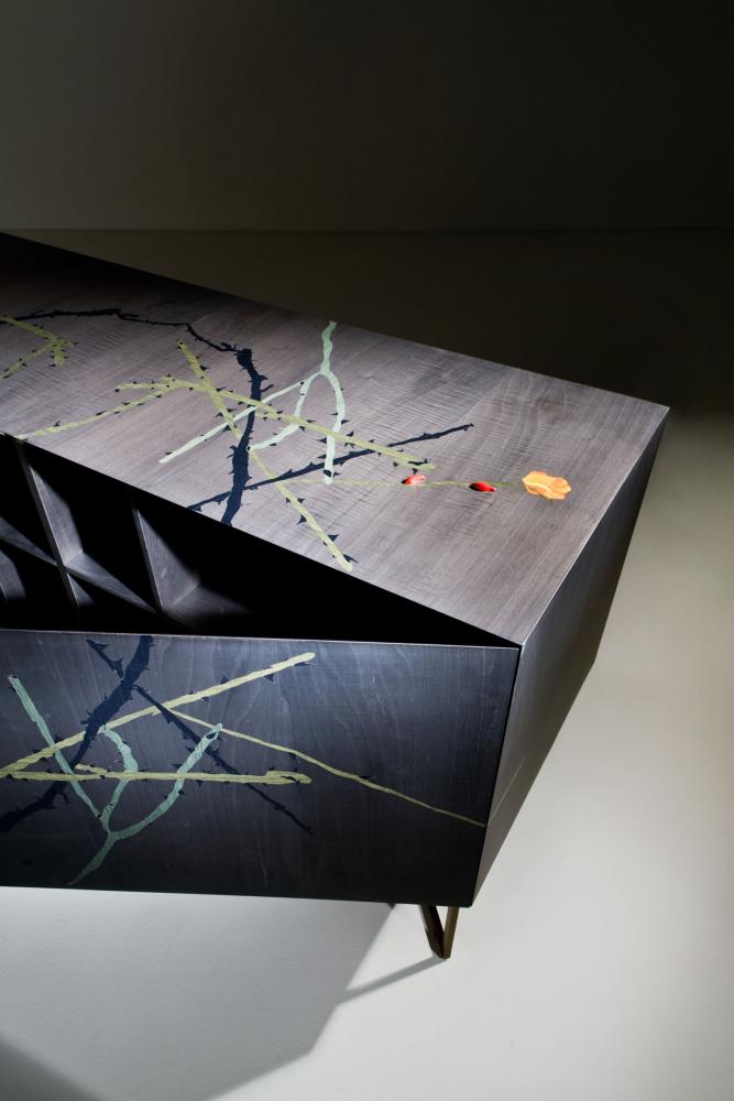 Contemporary inlaid sideboard by Fausta Squatriti