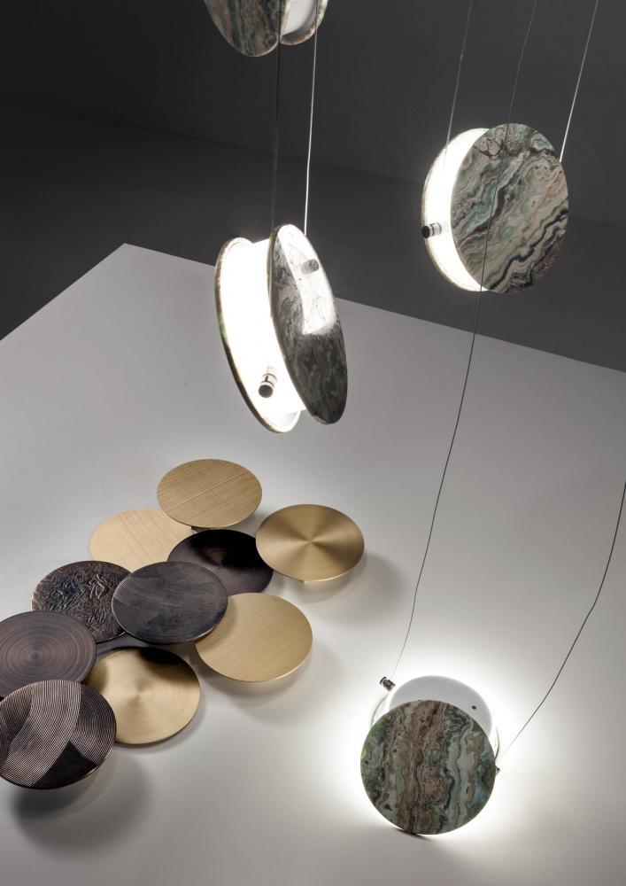 laurameroni clis modular suspended lamp with customizable covers