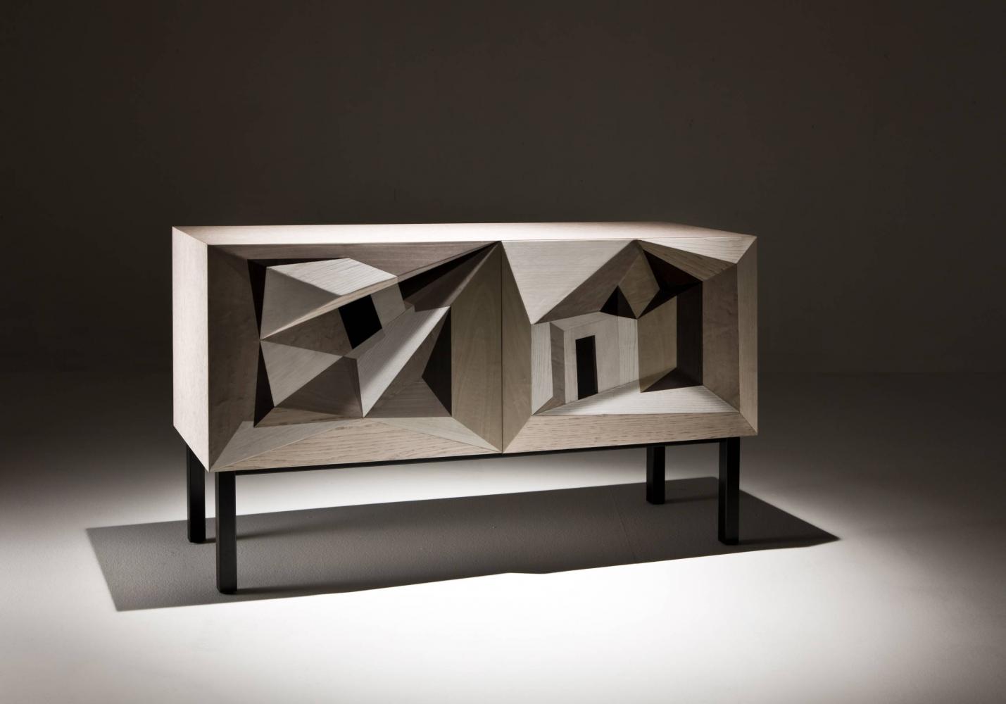 Contemporary inlaid sideboard by Marcello Jori