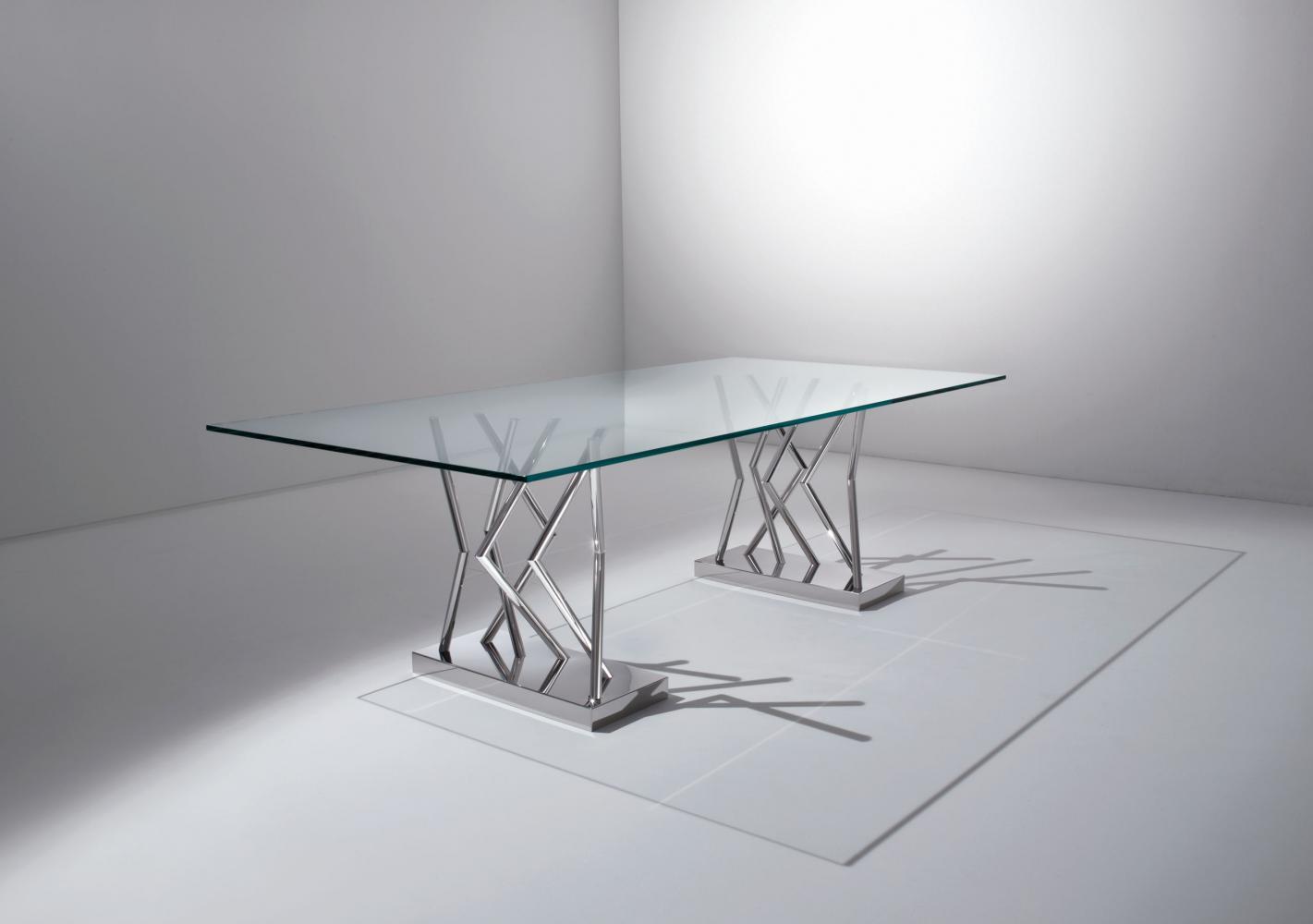 Laurameroni luxury modern made to measure glass or crystal tables for contemporary interior decor and design