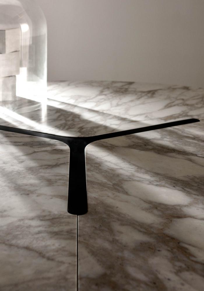 laurameroni luxury rounded table in wood for modern interior design and decor