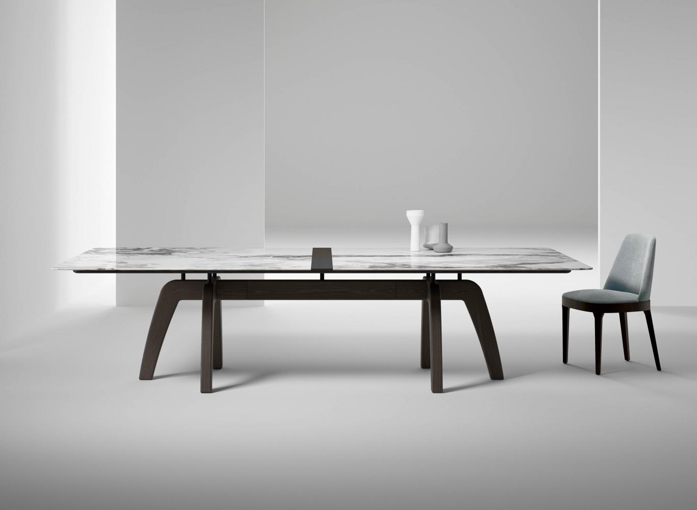 laurameroni luxury industrial table in marble and black wood