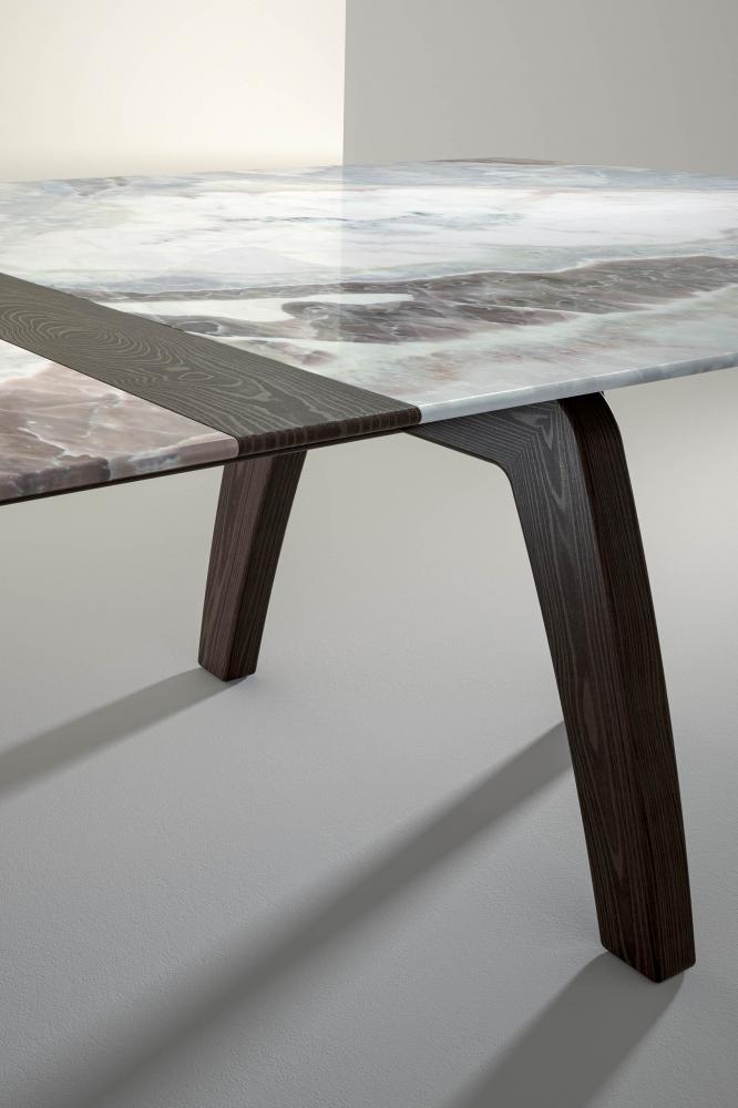 laurameroni luxury industrial table in marble and black wood