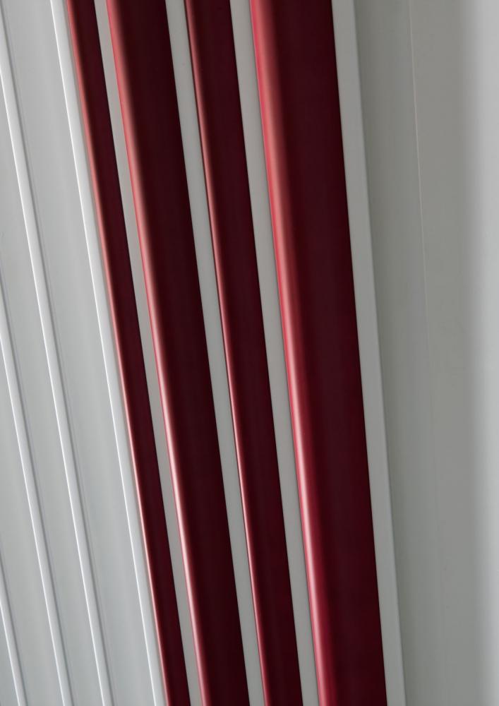 Custom made white lacquered wall panels with round red profiles for luxury home
