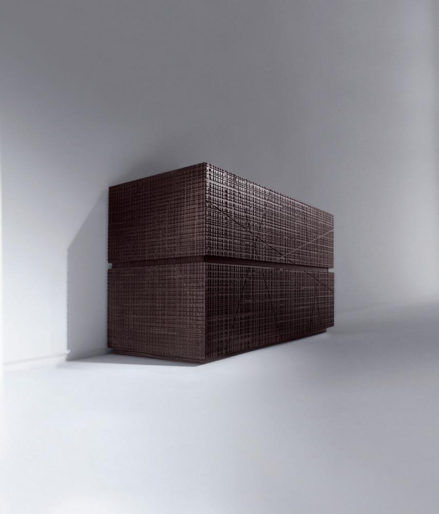 Luxury chest of drawers with Maxima textured wood surface in rosewood finish