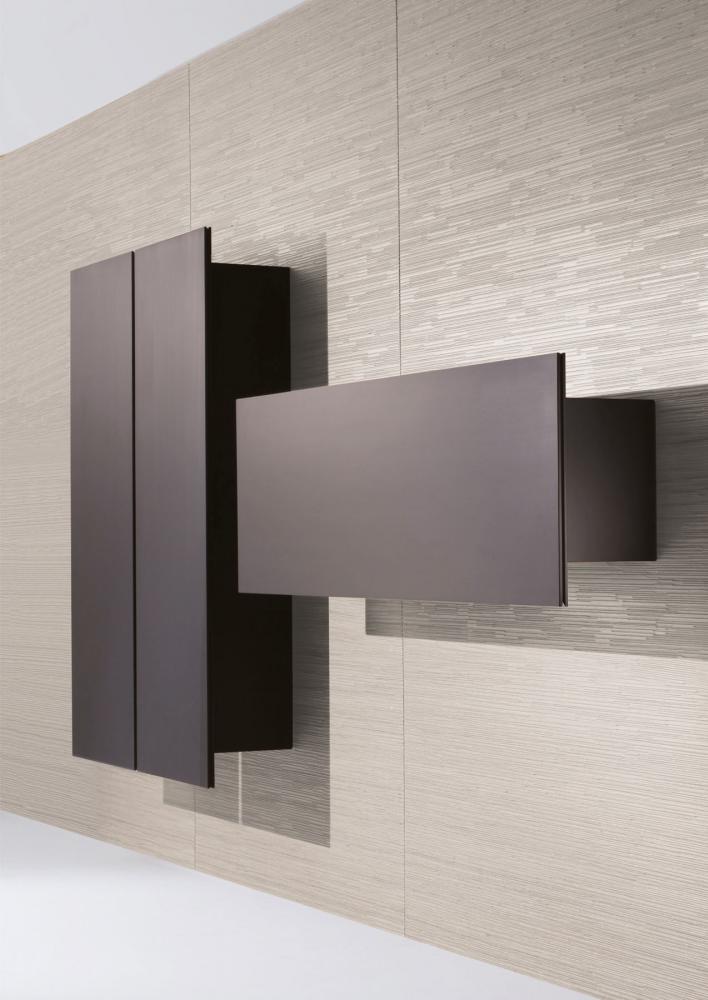 Modern hanging wall units with decorative hinged doors