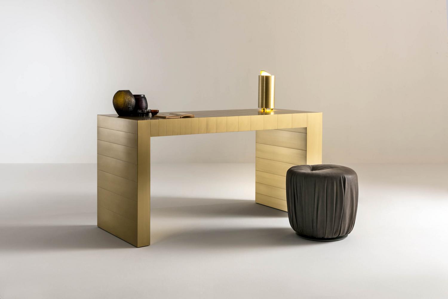 ST 40 Luxury modern console table clad in brass