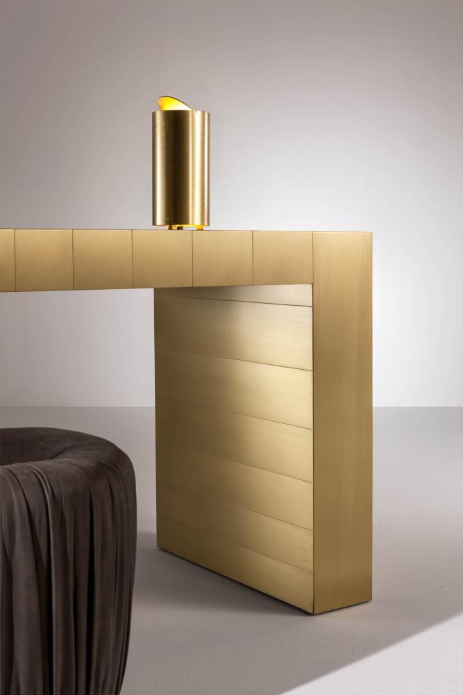 ST 21 Luxury modern console table cladded in brass