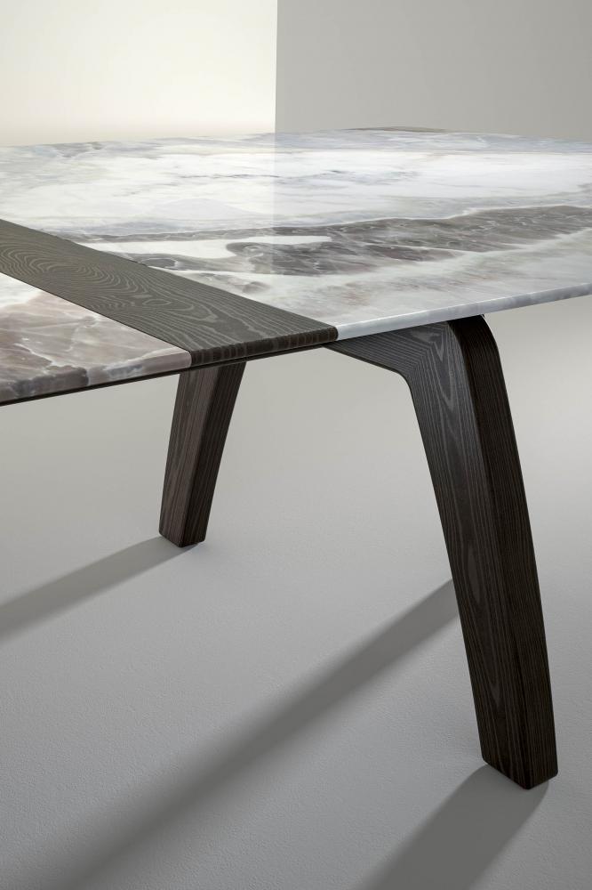 laurameroni feel rectangular design table in marble and wood