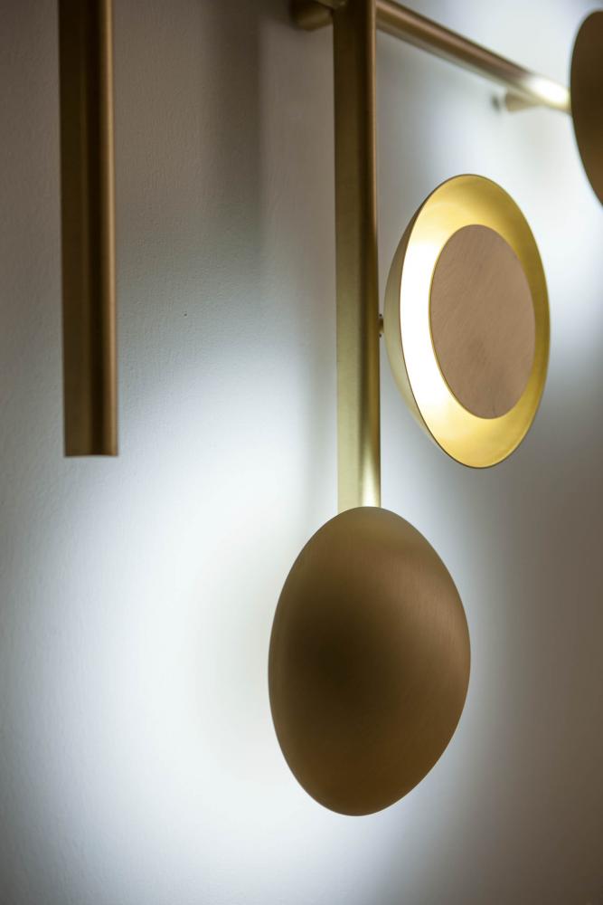 modern satin brass wall or ceiling led lamp for luxury home