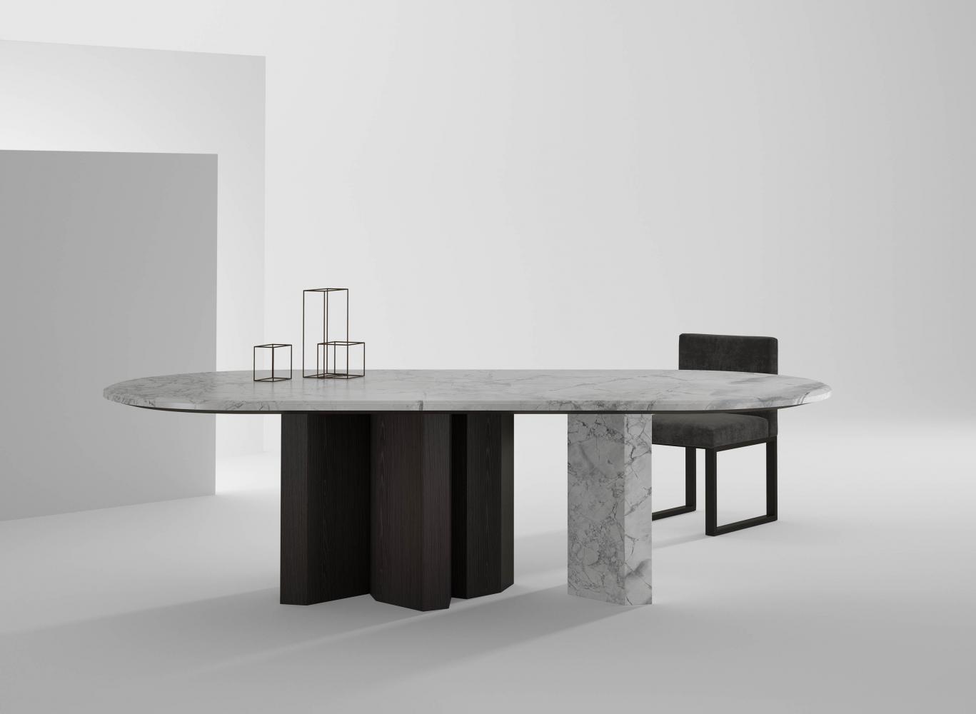 laurameroni design table imperfetto in wood and marble