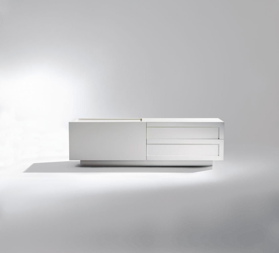 Custom made modern design sideboard in white lacquered color