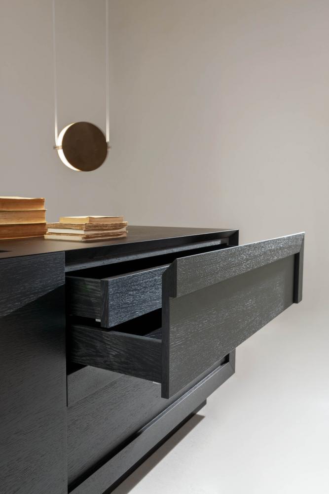 laurameroni plain sideboard with drawers in special antique dark wood