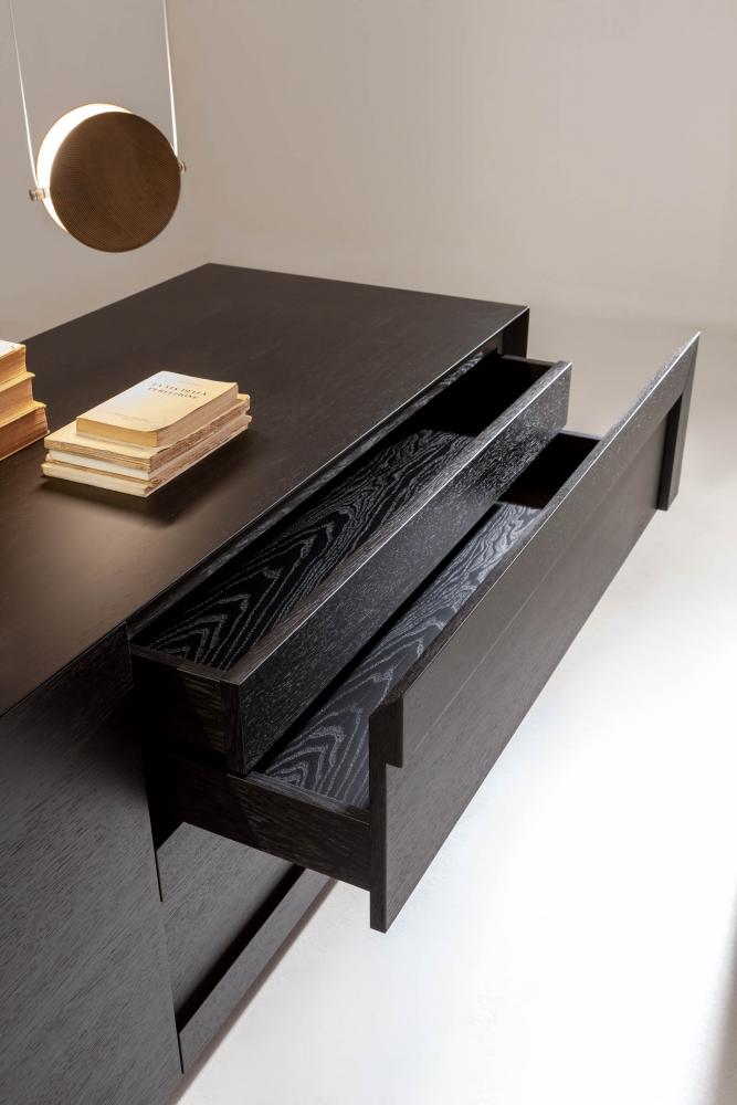 laurameroni plain sideboard with drawers in special antique dark wood
