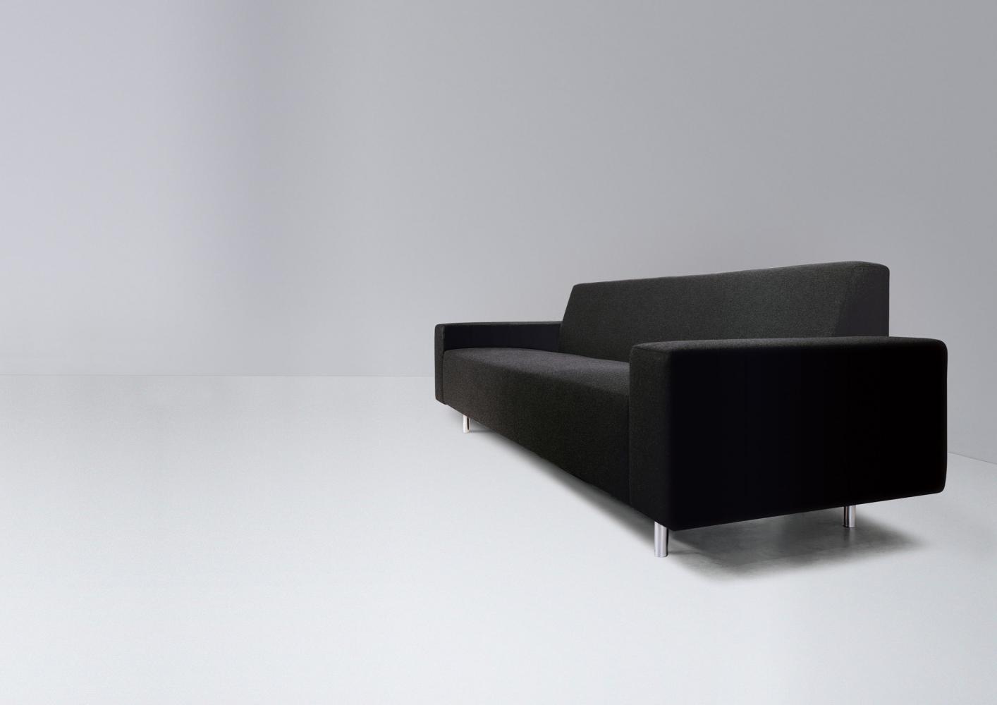 Presto is a modern sofa with minimal design available in leather, fabric or velvet