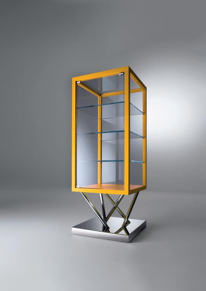 SA 03 Contemporary glass and steel high dresser by Sottsass Associati