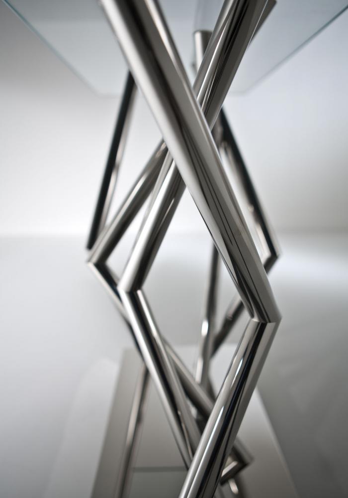 SA 06 contemporary crystal and steel console table design by Sottsass Associati