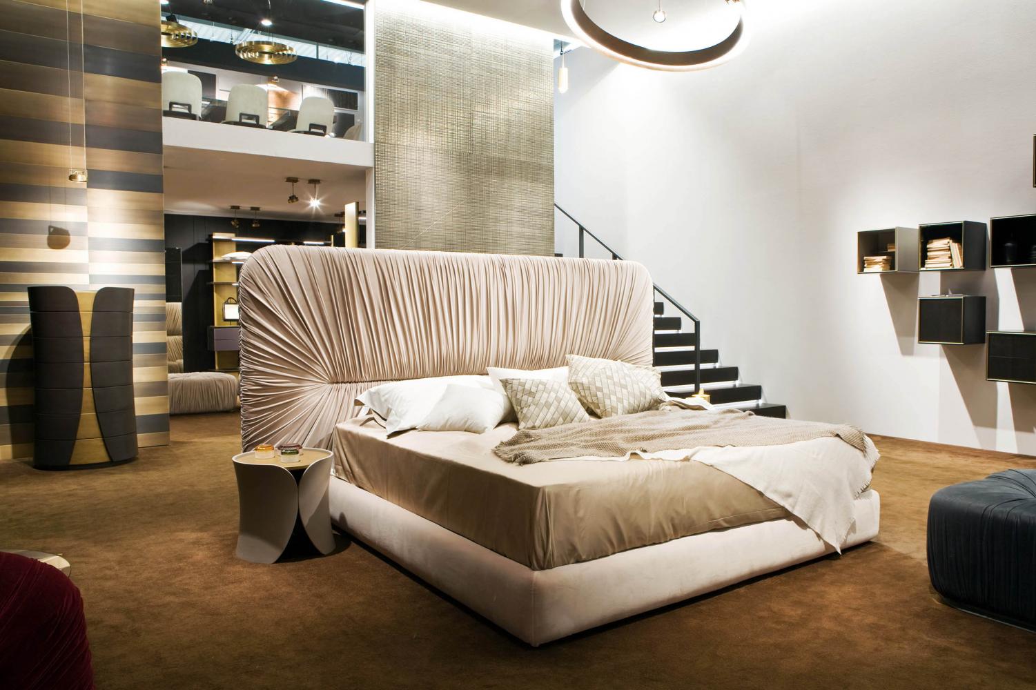 laurameroni luxury interior design bedroom stand at salone del mobile 2018