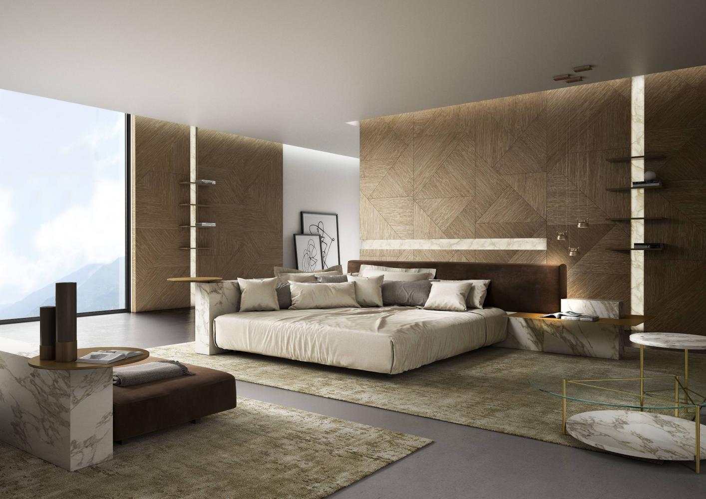 Symphony modern marble luxury modular and configurable double bed