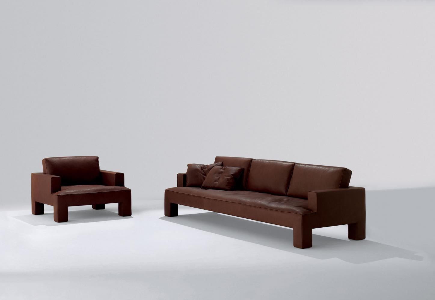 Two and three seater modern luxury sofa in leather or fabric