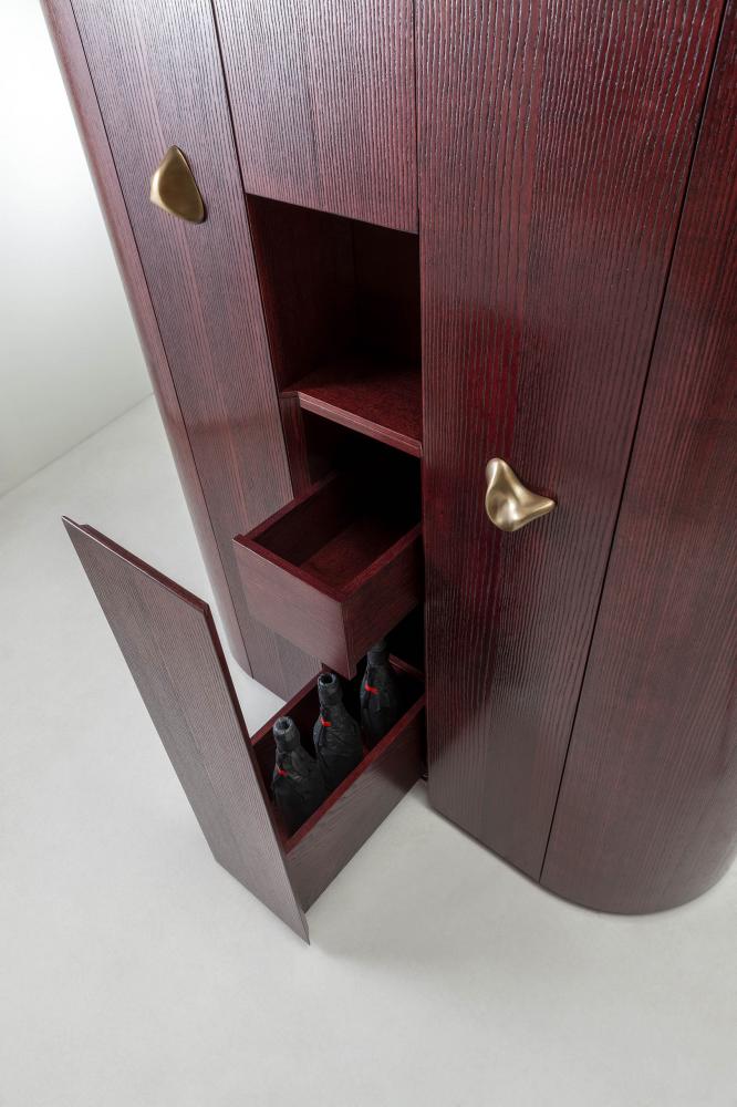 laurameroni customizable collectionist cabinet in gommalacca wood