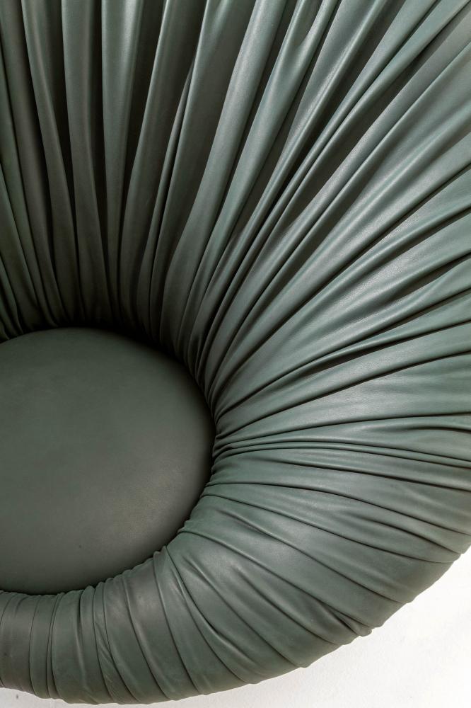 laurameroni drapè soleil rounded big armchair in waxed leather