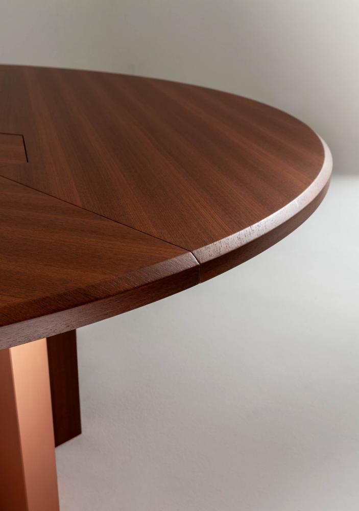 lauramerori made to measure design table in wood and copper