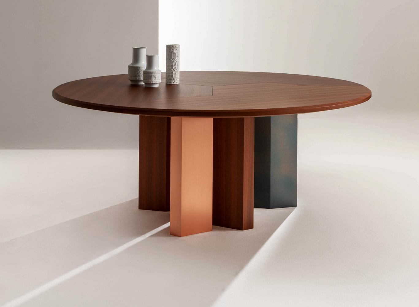 lauramerori made to measure design table in wood and copper