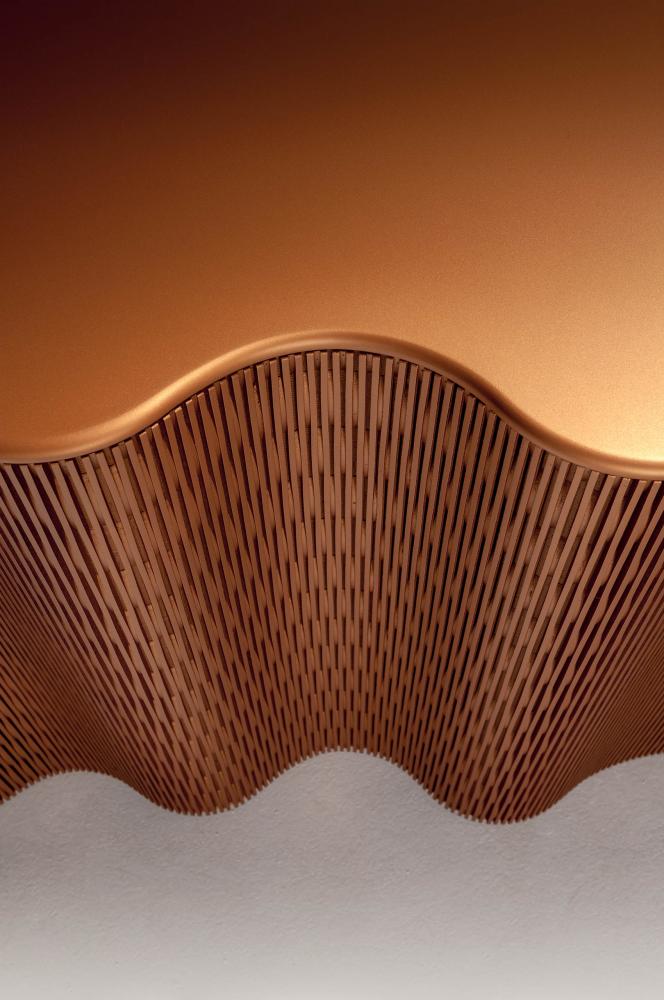 laurameroni infinity console in curve varnished wood