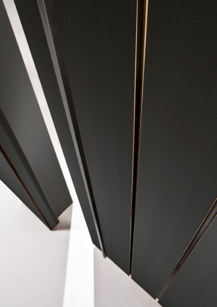 laurameroni made to measure pivot door and integrated wood panels line