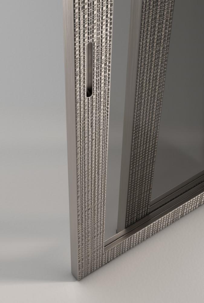 laurameroni custom maxima sliding door in textured liquid metal