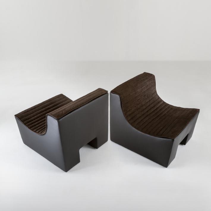 laurameroni customizable modern big armchair in leather or velvet