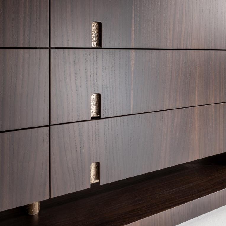 laurameroni modern dresser in wood and liquid metal