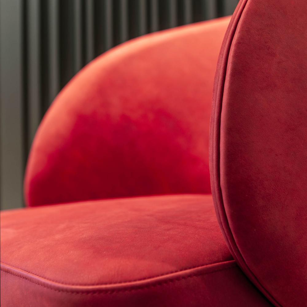 laurameroni minimal red chair or armchair design