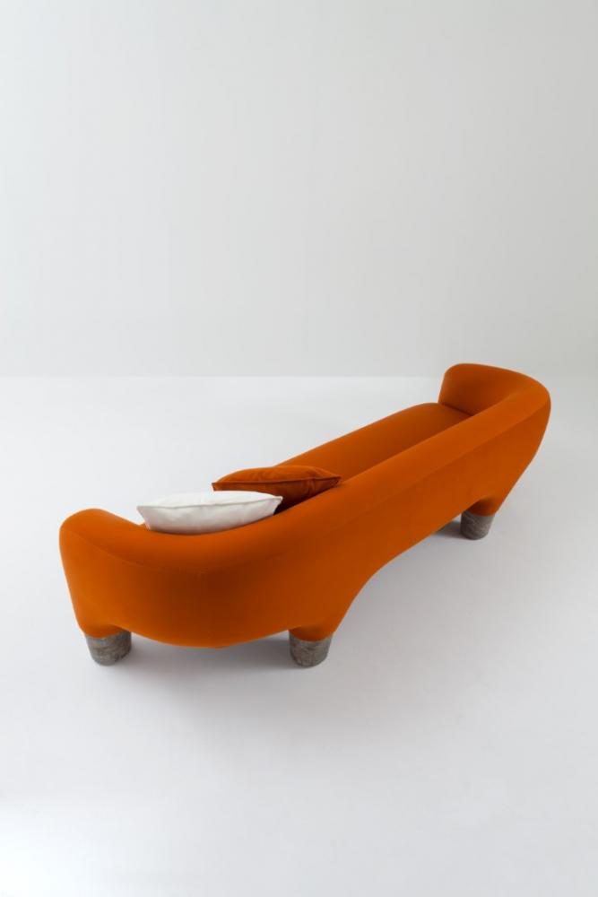 laurameroni customizable sofa with solid legs in marble or wood