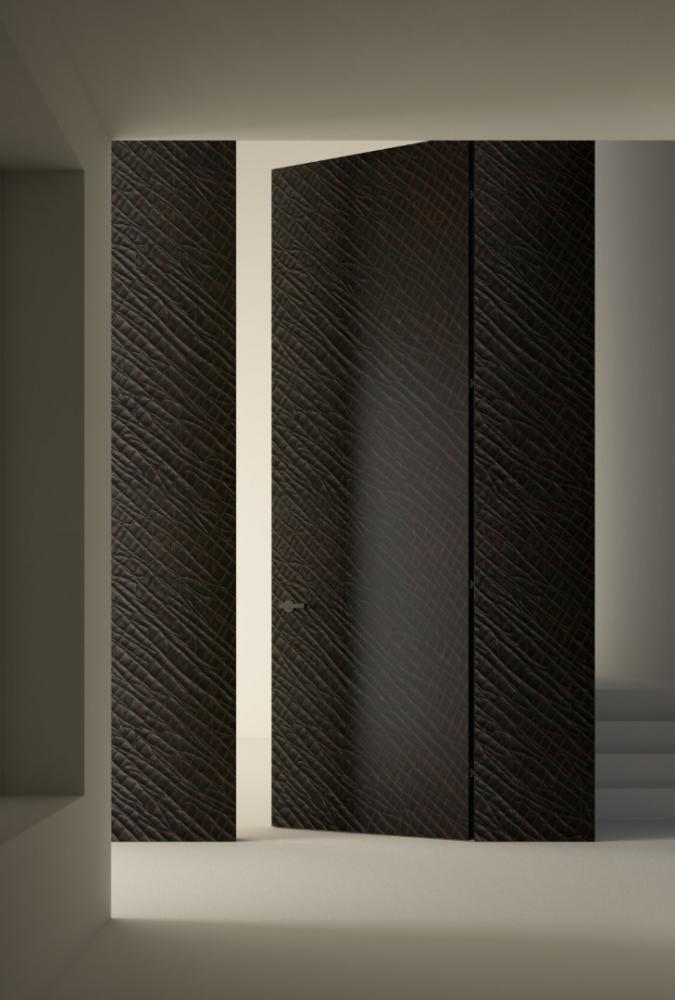 laurameroni made to measure double hinged door in special rift finish