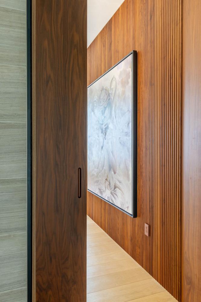 laurameroni textured made to measure wall panels in american walnut