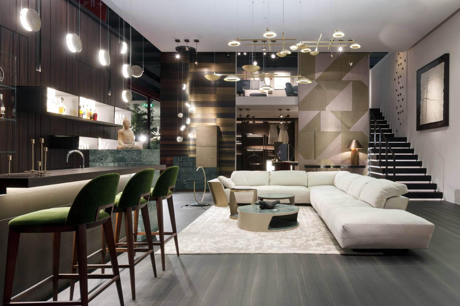 laurameroni luxury interior design living room and bedroom stand at salone del mobile 2019