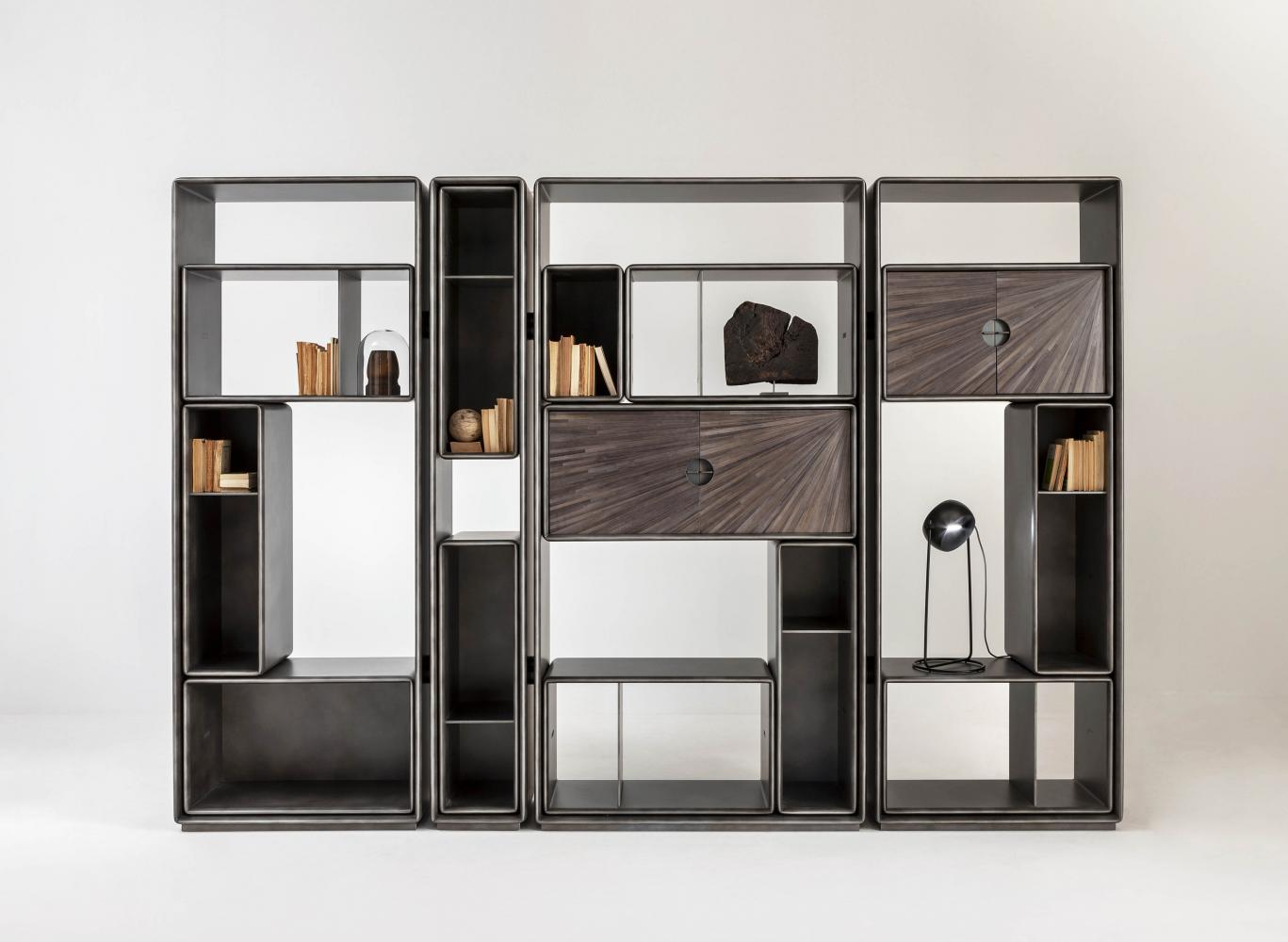 laurameroni talento modular bookshelf in customizable colours and finishes