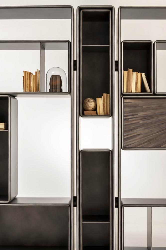 laurameroni talento modular bookshelf in customizable colours and finishes