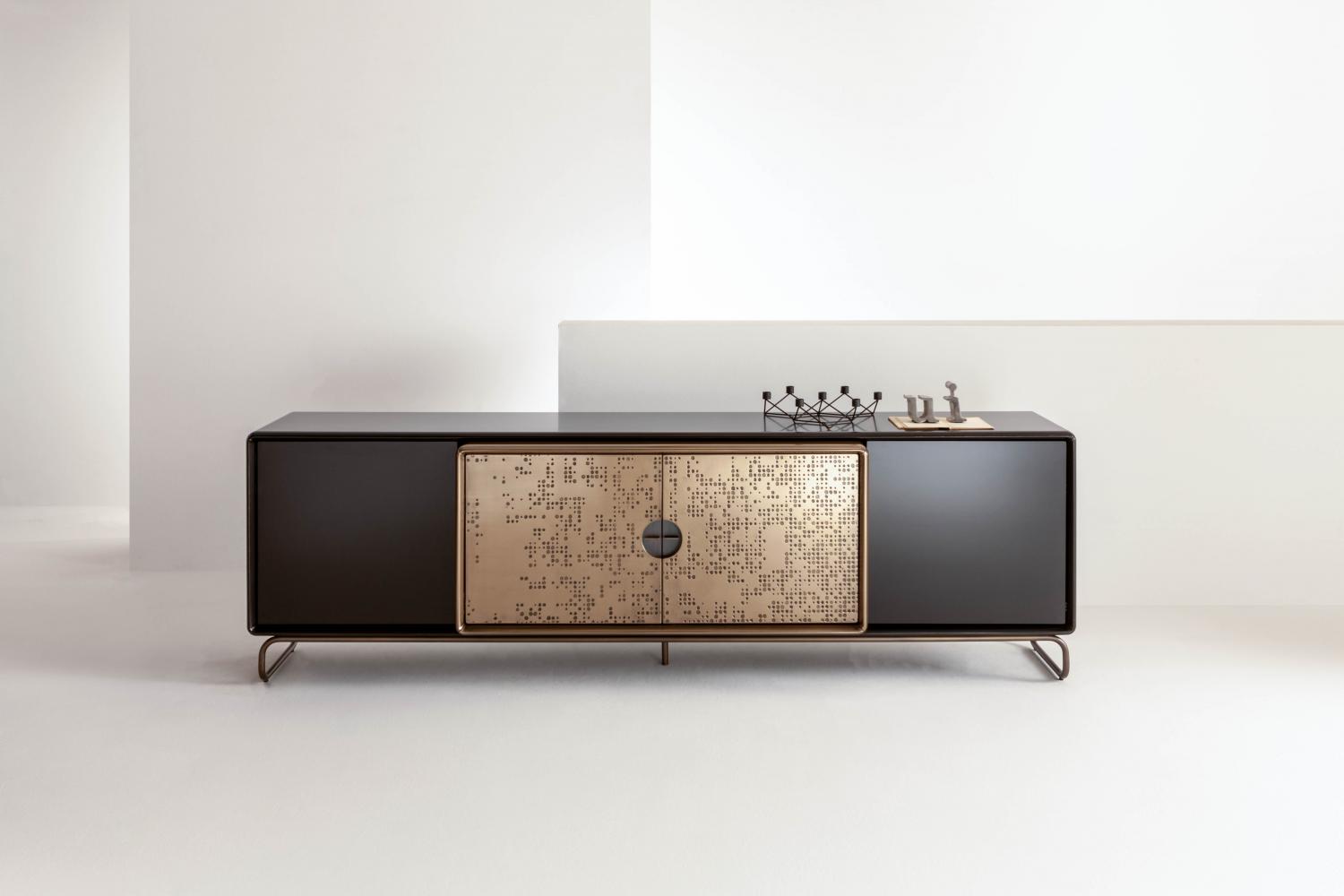 talento up made to measure sideboard in wood with special bronzed finish