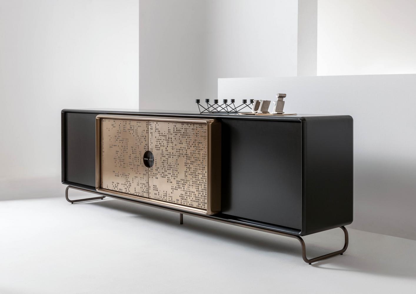 talento up made to measure sideboard in wood with special bronzed finish