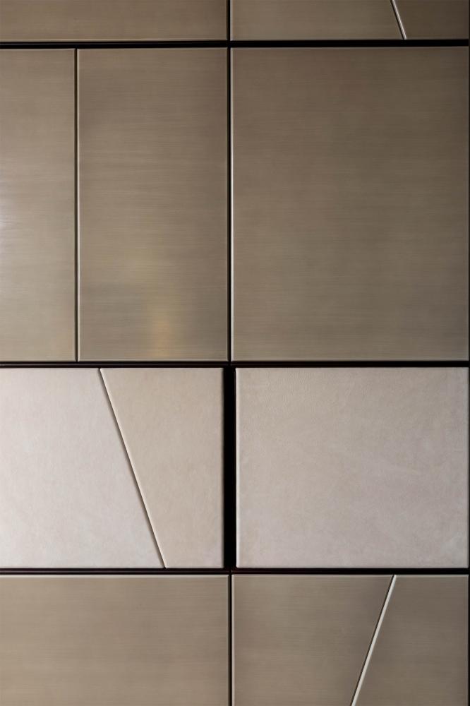 Laurameroni terre cabinet day system made to measure artisanal, luxury hidden integrated wardrobes in wood or leather