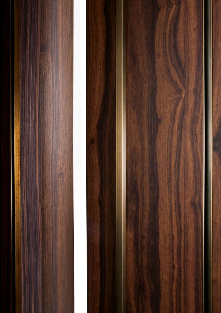 Line Custom made luxury sliding door with brass finish profiles