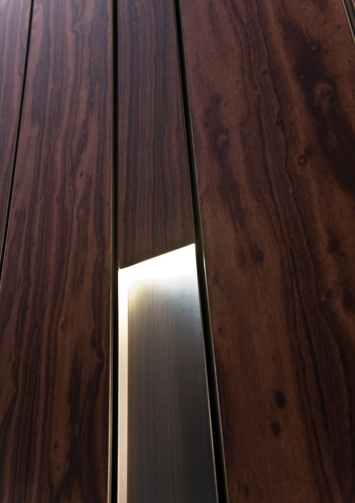 Line is a custom made modern luxury wall panels with brass finish profiles