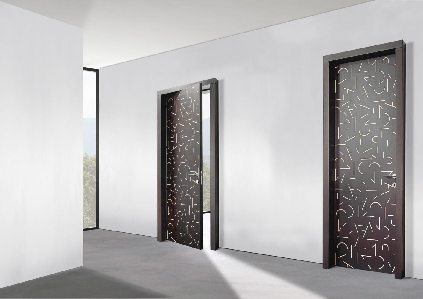 Tratti modern custom made decorative hinged door for contemporary interiors